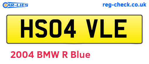 HS04VLE are the vehicle registration plates.