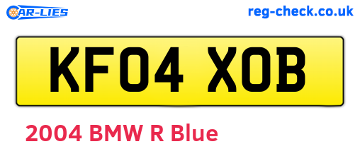 KF04XOB are the vehicle registration plates.