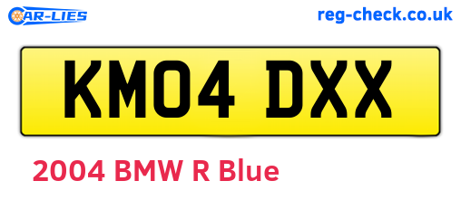 KM04DXX are the vehicle registration plates.