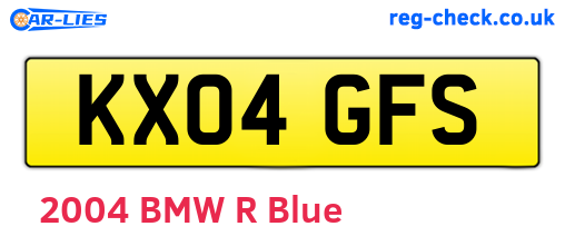 KX04GFS are the vehicle registration plates.