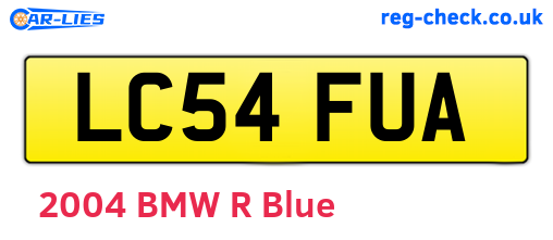LC54FUA are the vehicle registration plates.
