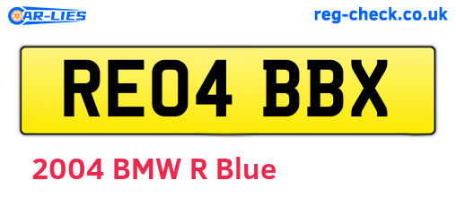 RE04BBX are the vehicle registration plates.