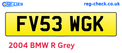 FV53WGK are the vehicle registration plates.