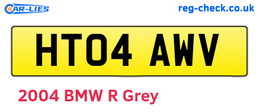 HT04AWV are the vehicle registration plates.