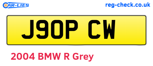 J90PCW are the vehicle registration plates.