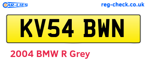 KV54BWN are the vehicle registration plates.