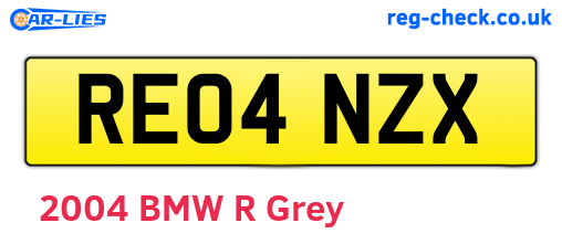 RE04NZX are the vehicle registration plates.
