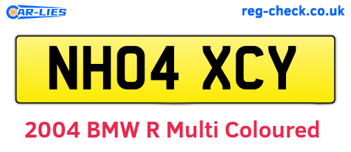NH04XCY are the vehicle registration plates.