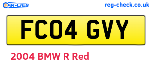 FC04GVY are the vehicle registration plates.