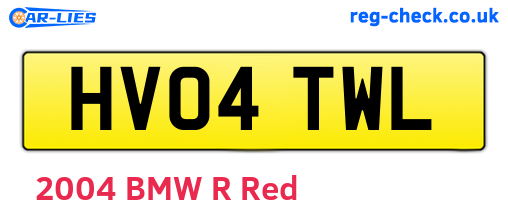 HV04TWL are the vehicle registration plates.
