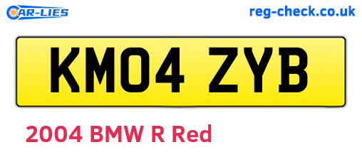 KM04ZYB are the vehicle registration plates.