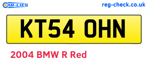 KT54OHN are the vehicle registration plates.