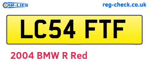 LC54FTF are the vehicle registration plates.