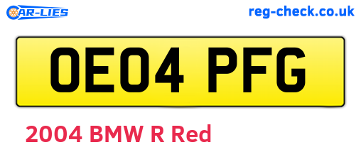 OE04PFG are the vehicle registration plates.