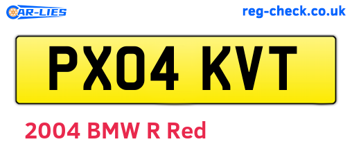 PX04KVT are the vehicle registration plates.