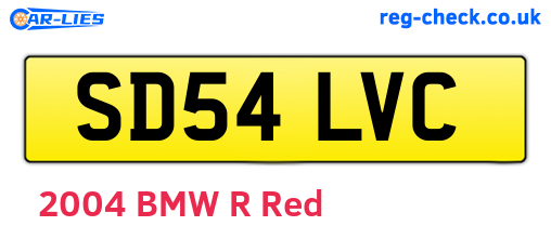 SD54LVC are the vehicle registration plates.