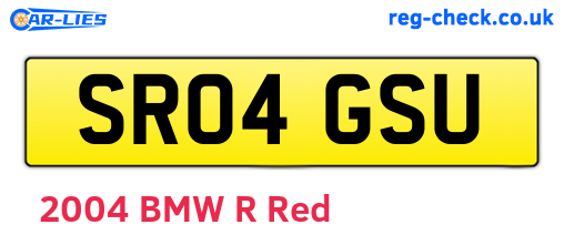 SR04GSU are the vehicle registration plates.