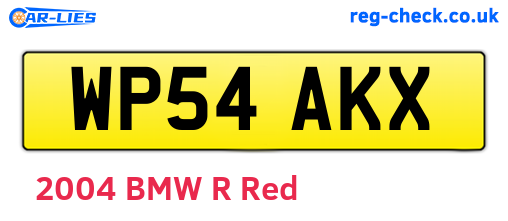 WP54AKX are the vehicle registration plates.