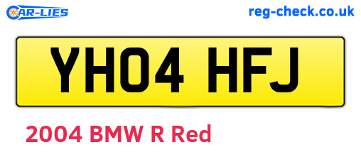 YH04HFJ are the vehicle registration plates.