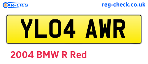 YL04AWR are the vehicle registration plates.
