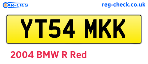 YT54MKK are the vehicle registration plates.