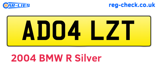 AD04LZT are the vehicle registration plates.