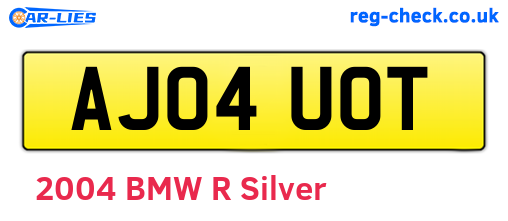 AJ04UOT are the vehicle registration plates.