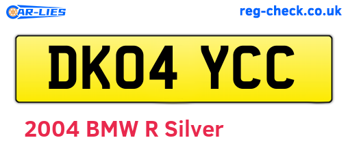 DK04YCC are the vehicle registration plates.
