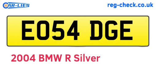 EO54DGE are the vehicle registration plates.