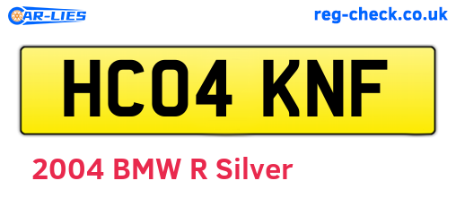 HC04KNF are the vehicle registration plates.