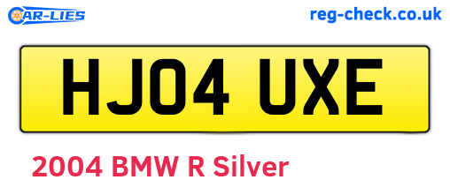 HJ04UXE are the vehicle registration plates.