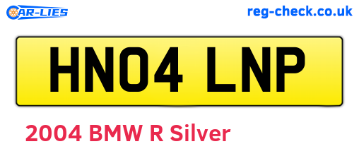 HN04LNP are the vehicle registration plates.