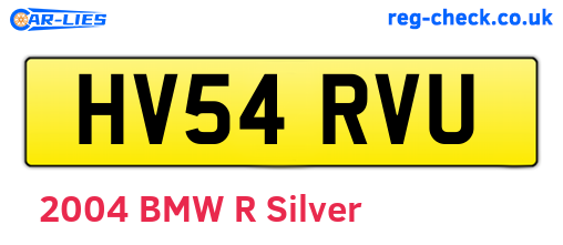 HV54RVU are the vehicle registration plates.