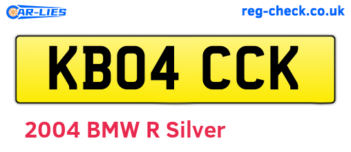 KB04CCK are the vehicle registration plates.