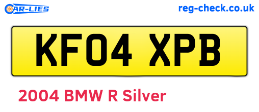 KF04XPB are the vehicle registration plates.