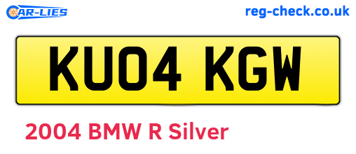 KU04KGW are the vehicle registration plates.