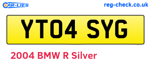 YT04SYG are the vehicle registration plates.