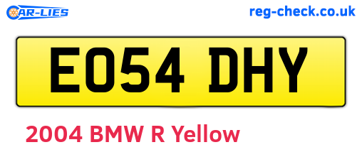 EO54DHY are the vehicle registration plates.