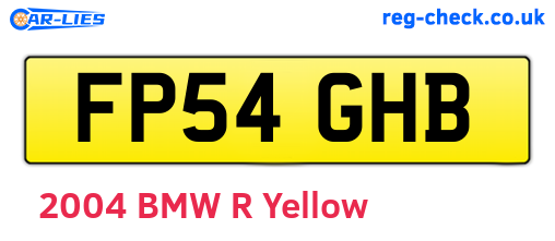 FP54GHB are the vehicle registration plates.