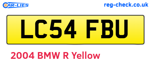 LC54FBU are the vehicle registration plates.