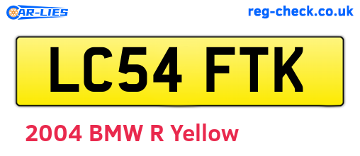 LC54FTK are the vehicle registration plates.