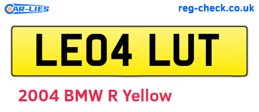 LE04LUT are the vehicle registration plates.