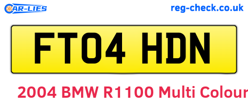 FT04HDN are the vehicle registration plates.