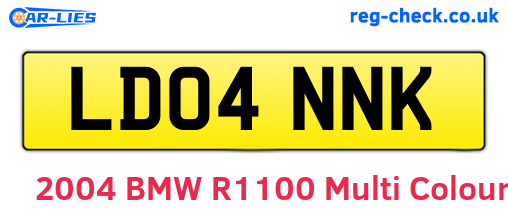 LD04NNK are the vehicle registration plates.