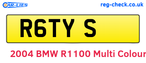 R6TYS are the vehicle registration plates.
