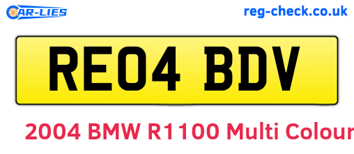RE04BDV are the vehicle registration plates.