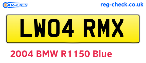 LW04RMX are the vehicle registration plates.