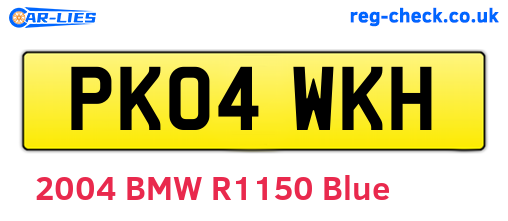 PK04WKH are the vehicle registration plates.