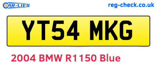 YT54MKG are the vehicle registration plates.