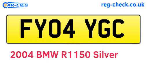 FY04YGC are the vehicle registration plates.
